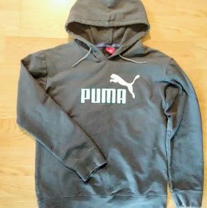 2/$25 Puma grey, white, & aqua hoodie size M